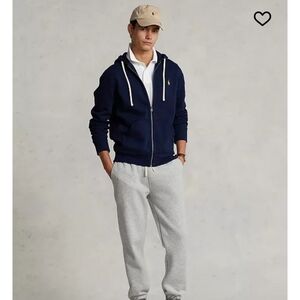 Polo Ralph Lauren Mens XL Cotton-Blend Full-zip hoodie with Classic Pony
